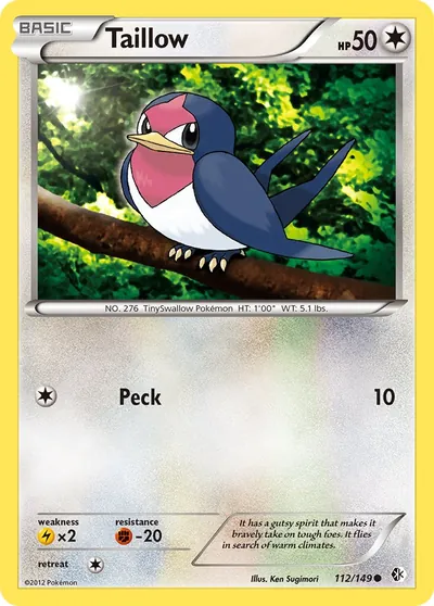 Taillow - Fronteiras Cruzadas - ilustração de Ken Sugimori