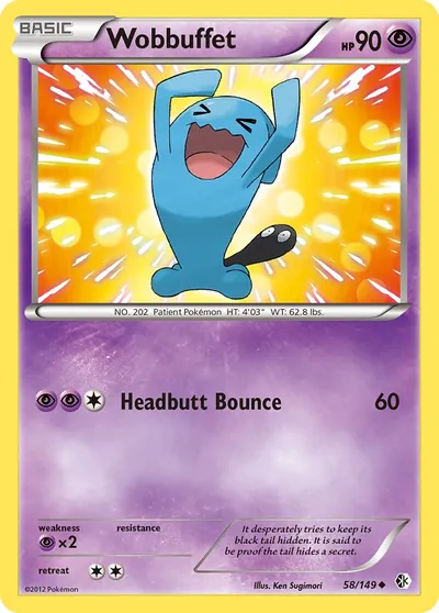 Wobbuffet - Fronteiras Cruzadas - ilustração de Ken Sugimori