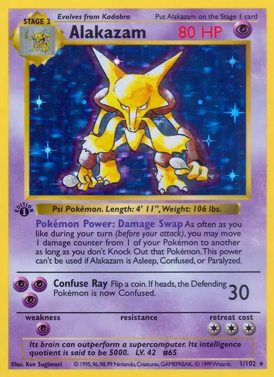 Alakazam - Coleção Básica - ilustração de Ken Sugimori