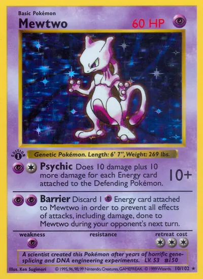 Mewtwo - Coleção Básica - ilustração de Ken Sugimori