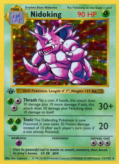 Nidoking - Coleção Básica - ilustração de Ken Sugimori