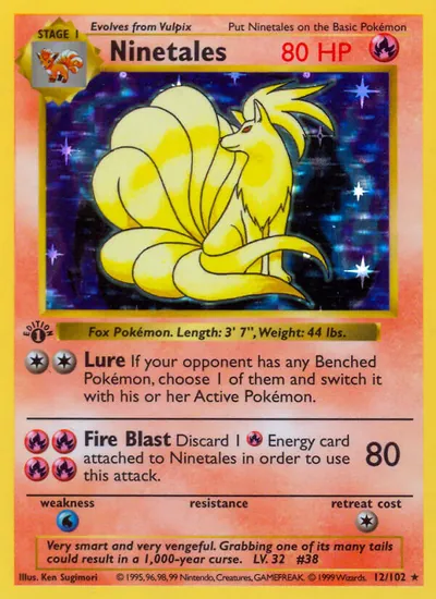 Ninetales - Coleção Básica - ilustração de Ken Sugimori
