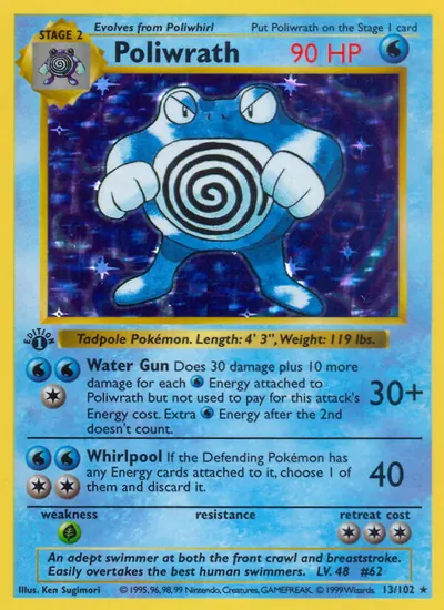 Poliwrath - Coleção Básica - ilustração de Ken Sugimori