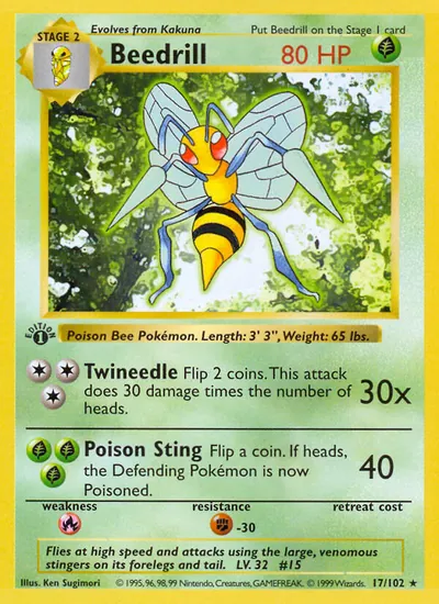 Beedrill - Coleção Básica - ilustração de Ken Sugimori