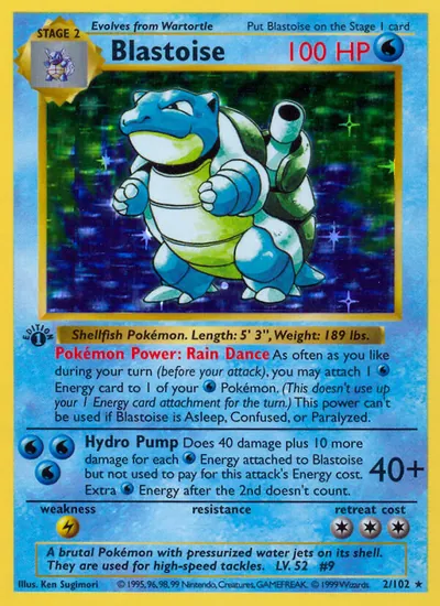 Blastoise - Coleção Básica - ilustração de Ken Sugimori