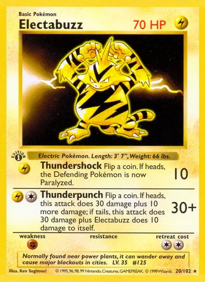Electabuzz - Coleção Básica - ilustração de Ken Sugimori
