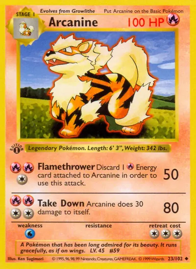 Arcanine - Coleção Básica - ilustração de Ken Sugimori