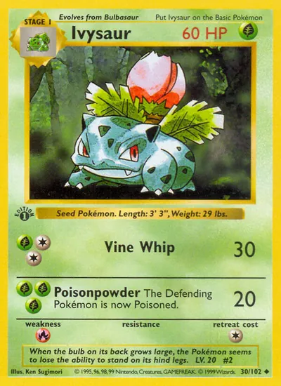 Ivysaur - Coleção Básica - ilustração de Ken Sugimori
