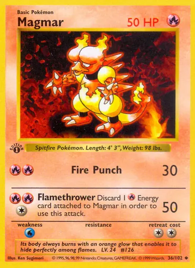 Magmar - Coleção Básica - ilustração de Ken Sugimori
