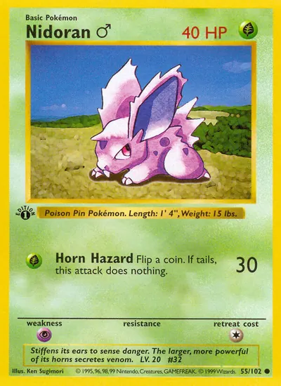 Nidoran Macho - Coleção Básica - ilustração de Ken Sugimori