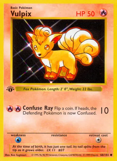 Vulpix - Coleção Básica - ilustração de Ken Sugimori