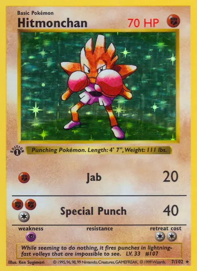 Hitmonchan - Coleção Básica - ilustração de Ken Sugimori