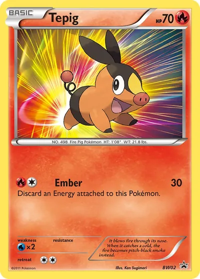 Tepig - Promos de Black e White - ilustração de Ken Sugimori