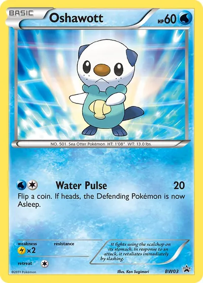 Oshawott - Promos de Black e White - ilustração de Ken Sugimori