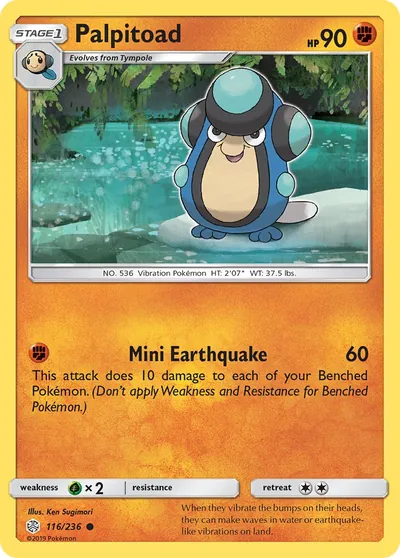 Palpitoad - Eclipse Cósmico - ilustração de Ken Sugimori