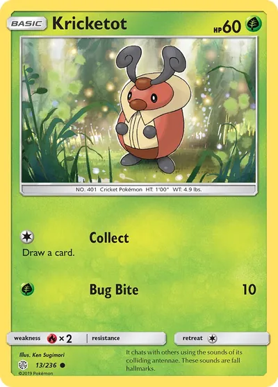 Kricketot - Eclipse Cósmico - ilustração de Ken Sugimori