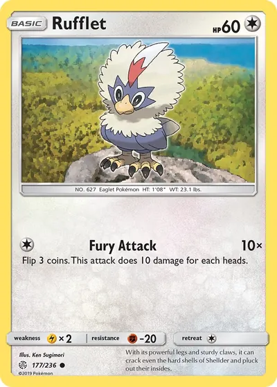 Rufflet - Eclipse Cósmico - ilustração de Ken Sugimori