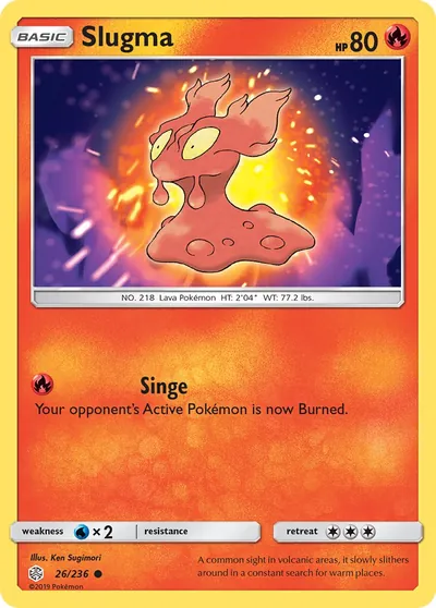 Slugma - Eclipse Cósmico - ilustração de Ken Sugimori