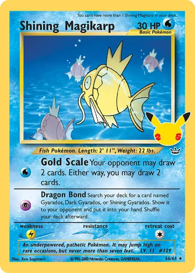 Shining Magikarp - Celebrações - ilustração de Ken Sugimori