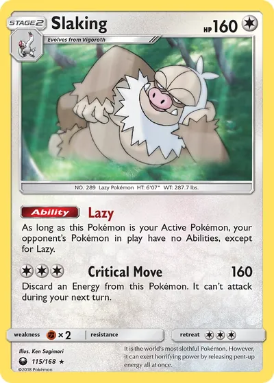 Slaking - Tempestade Celestial - ilustração de Ken Sugimori