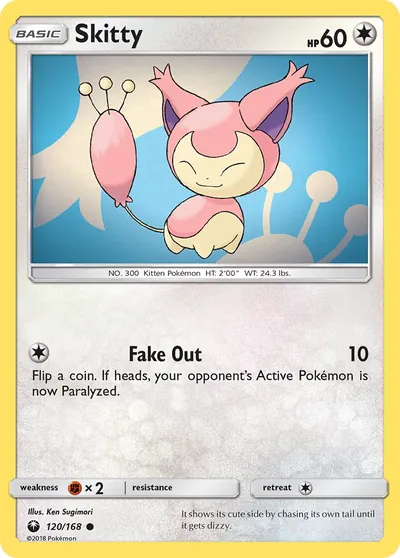 Skitty - Tempestade Celestial - ilustração de Ken Sugimori