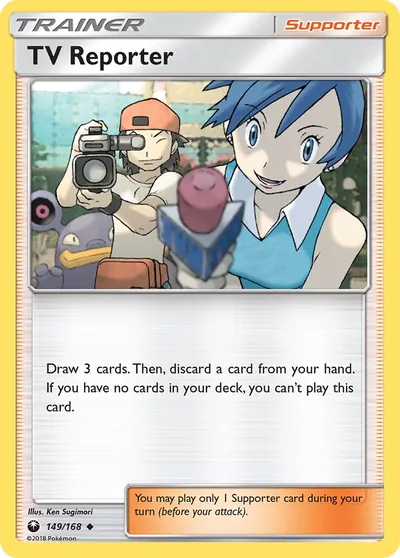 Repórter Televisivo - Tempestade Celestial - ilustração de Ken Sugimori