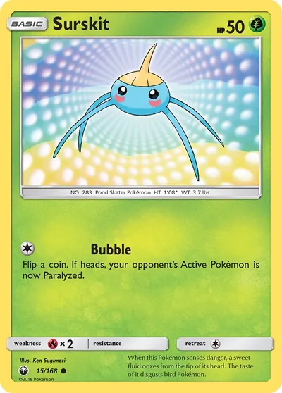 Surskit - Tempestade Celestial - ilustração de Ken Sugimori