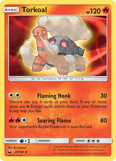 Torkoal - Tempestade Celestial - ilustração de Ken Sugimori