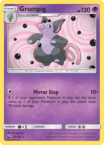 Grumpig - Tempestade Celestial - ilustração de Ken Sugimori