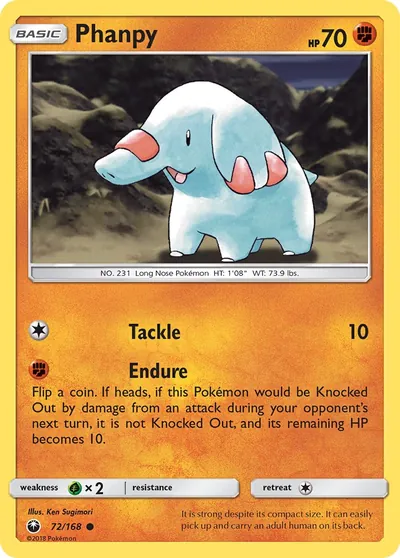 Phanpy - Tempestade Celestial - ilustração de Ken Sugimori