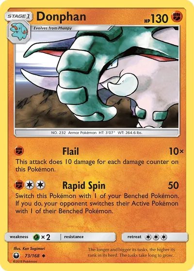 Donphan - Tempestade Celestial - ilustração de Ken Sugimori
