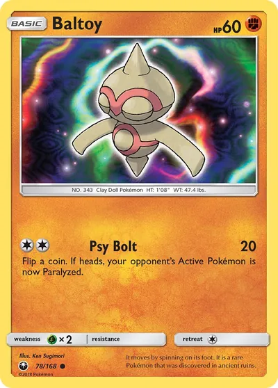 Baltoy - Tempestade Celestial - ilustração de Ken Sugimori