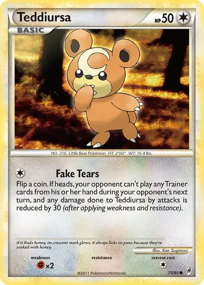Teddiursa - Chamado das Lendas - ilustração de Ken Sugimori
