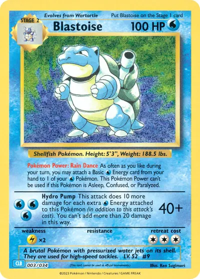 Blastoise - Pokémon Trading Card Game Classic: Blastoise - ilustração de Ken Sugimori