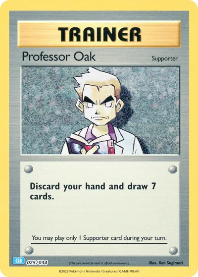 Professor Oak - Pokémon Trading Card Game Classic: Blastoise - ilustração de Ken Sugimori