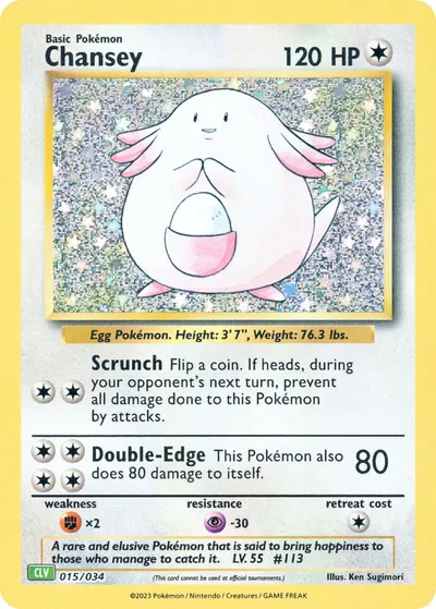 Chansey - Pokémon Trading Card Game Classic: Venusaur - ilustração de Ken Sugimori