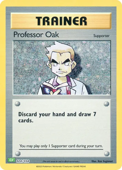 Professor Oak - Pokémon Trading Card Game Classic: Venusaur - ilustração de Ken Sugimori