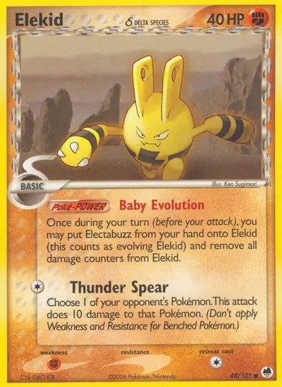 Elekid - Dragon Frontiers - ilustração de Ken Sugimori