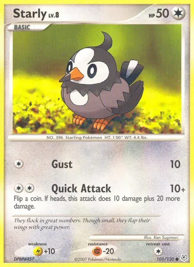 Starly - Diamante & Pérola - ilustração de Ken Sugimori
