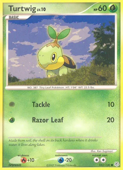 Turtwig - Diamante & Pérola - ilustração de Ken Sugimori
