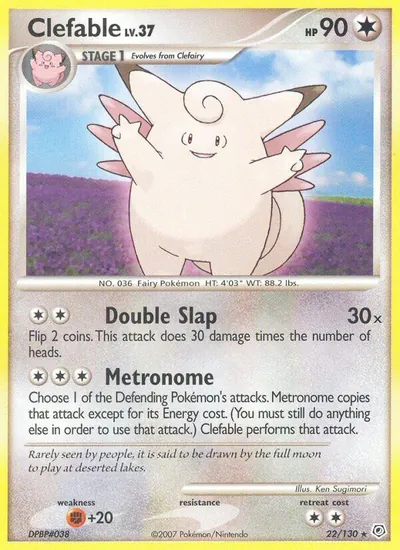 Clefable - Diamante & Pérola - ilustração de Ken Sugimori
