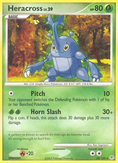 Heracross - Diamante & Pérola - ilustração de Ken Sugimori