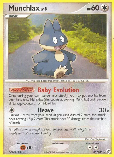 Munchlax - Diamante & Pérola - ilustração de Ken Sugimori