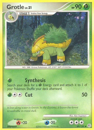 Grotle - Diamante & Pérola - ilustração de Ken Sugimori