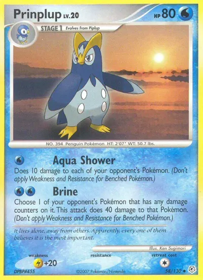 Prinplup - Diamante & Pérola - ilustração de Ken Sugimori