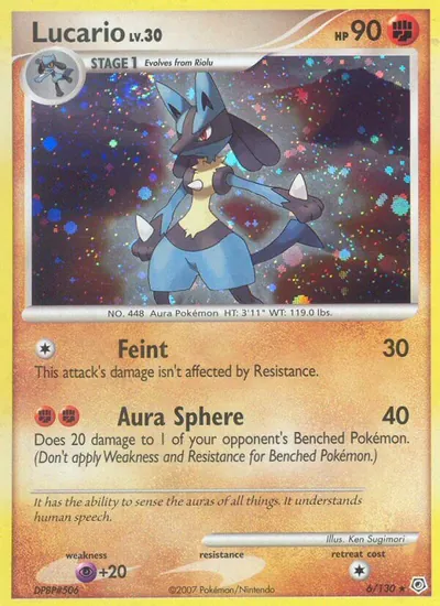 Lucario - Diamante & Pérola - ilustração de Ken Sugimori