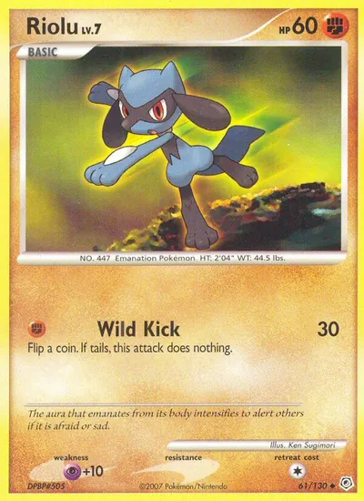 Riolu - Diamante & Pérola - ilustração de Ken Sugimori