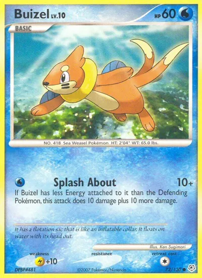 Buizel - Diamante & Pérola - ilustração de Ken Sugimori