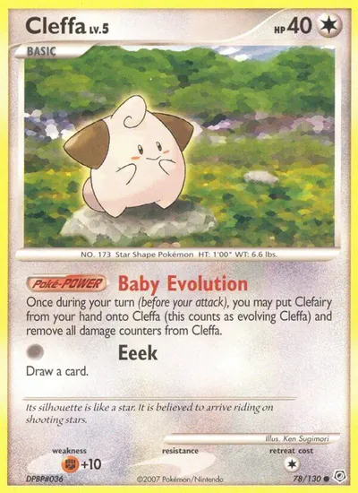 Cleffa - Diamante & Pérola - ilustração de Ken Sugimori