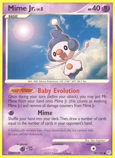 Mime Jr. - Diamante & Pérola - ilustração de Ken Sugimori